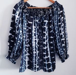 NEW Guess by Marciano tie-dye off shoulder silk top